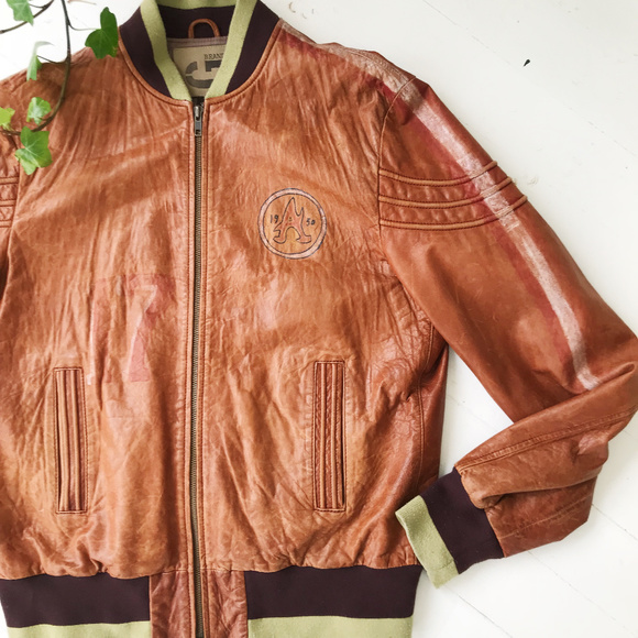 GUESS Other - RARE Guess Atlanta Braves Leather Jacket